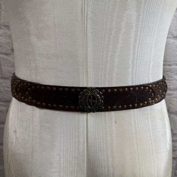 VTG Guess Women\'s Leather Studded Waist Belt 42\